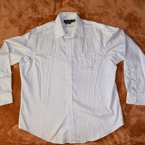 Lauren Ralph Lauren White w/ Blue Pinstripes - 16.5 in